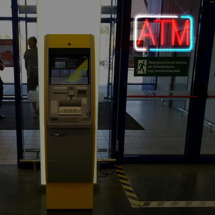 FITNATE ATM Neon Sign, Super Bright, USB Power and Adjustable Brightness for Bank Business Mart Shop Store