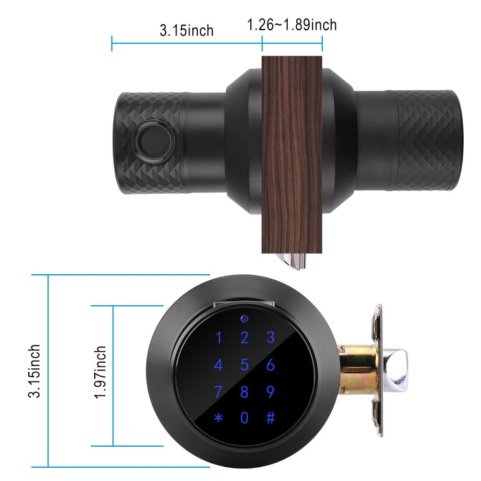 FITNATE Keyless Smart Fingerprint Lock Bluetooth Digital Code Door Deadbolt Lock with Keypad
