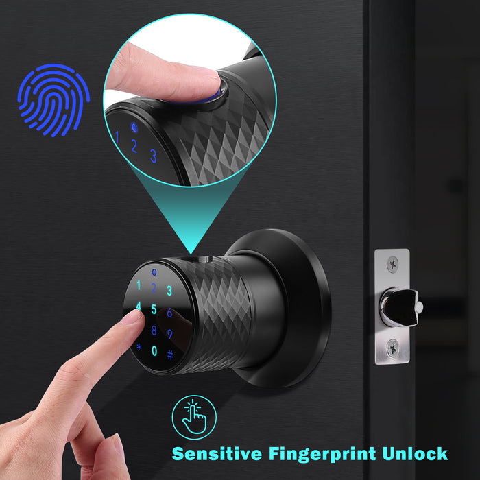 FITNATE Keyless Smart Fingerprint Lock Bluetooth Digital Code Door Deadbolt Lock with Keypad