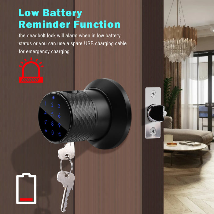 FITNATE Keyless Smart Fingerprint Lock Bluetooth Digital Code Door Deadbolt Lock with Keypad