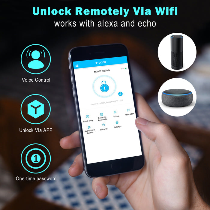 FITNATE Keyless Smart Fingerprint Lock Bluetooth Digital Code Door Deadbolt Lock with Keypad