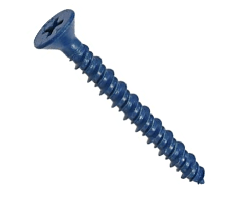 Flat Head Phil Commercial Concrete Screws Blue Finish