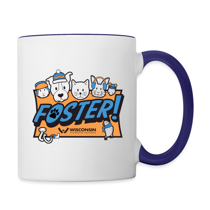 Foster Winter Logo Contrast Coffee Mug - white/cobalt blue