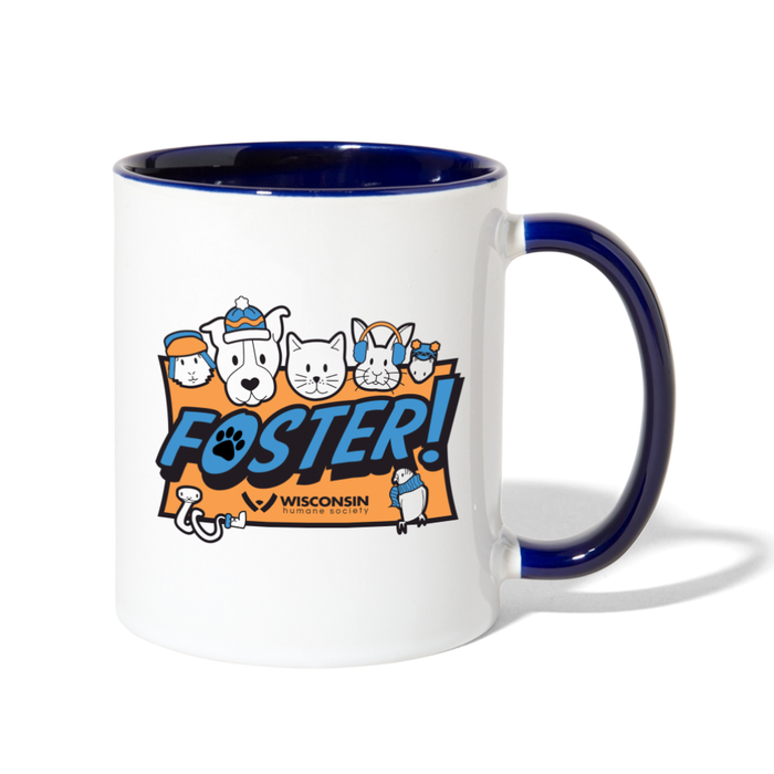 Foster Winter Logo Contrast Coffee Mug - white/cobalt blue