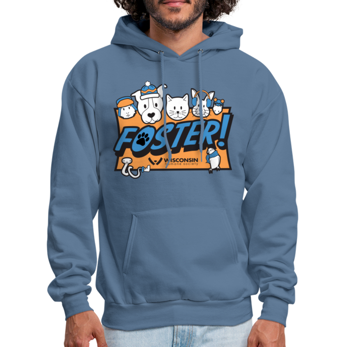 Foster Winter Logo Hoodie - denim blue