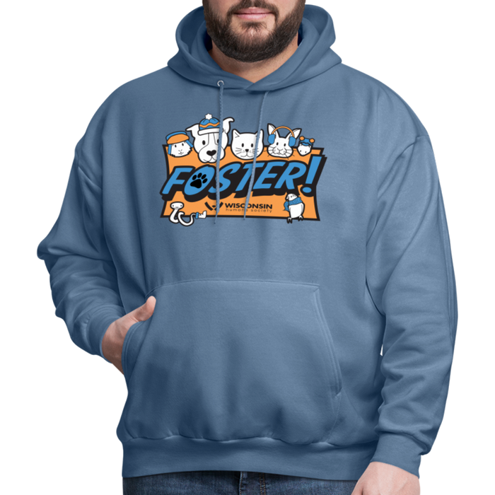 Foster Winter Logo Hoodie - denim blue