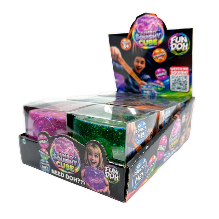 Fun Doh JUMBO Squishy Cube Assortment - 6/Display: