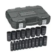 Gearwrench 19 Pc 1/2" Dr 6 Pt SAE Deep Impact Set
