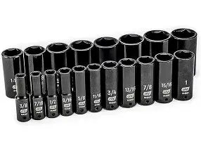 Gearwrench 19 Pc 1/2" Dr 6 Pt SAE Deep Impact Set
