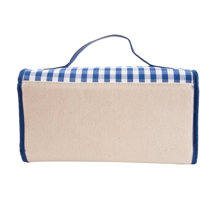 Gingham Roll Up Cosmetic Bag with Monogram
