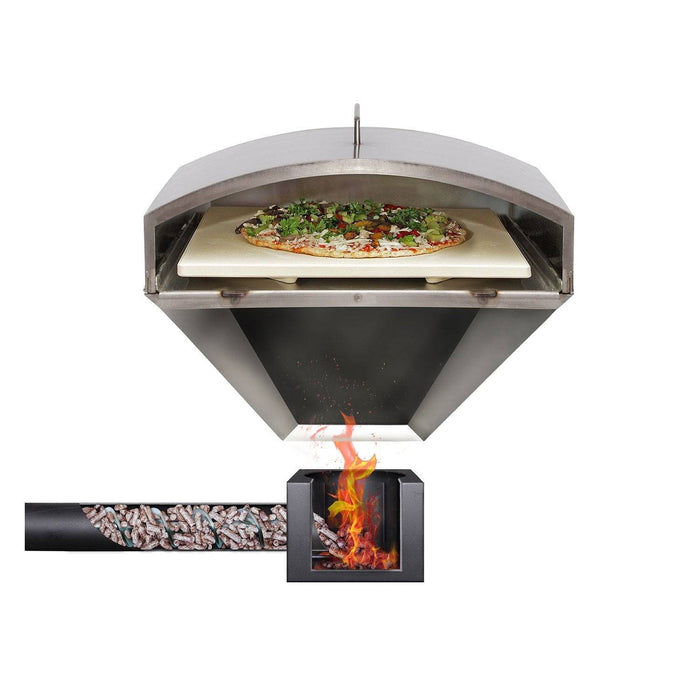 Pizza baking with GMG Trek wood-fired pizza attachment