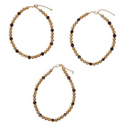 Gold Ball and Natural Stone Necklace