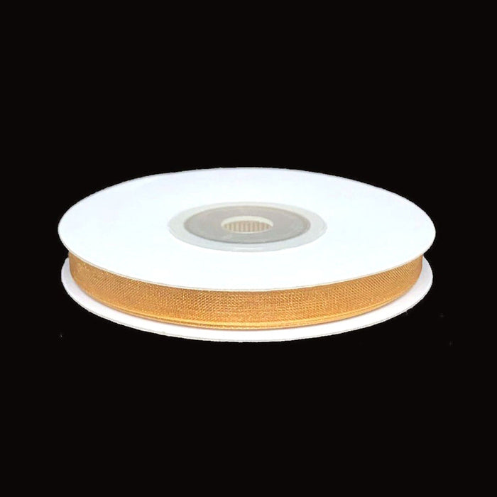 Gold Organza Ribbon | Sheer Gold Ribbon | 1/4 Inch Organza Ribbon - Gold - 25 Yard Spool (gi14organzaribbongold)