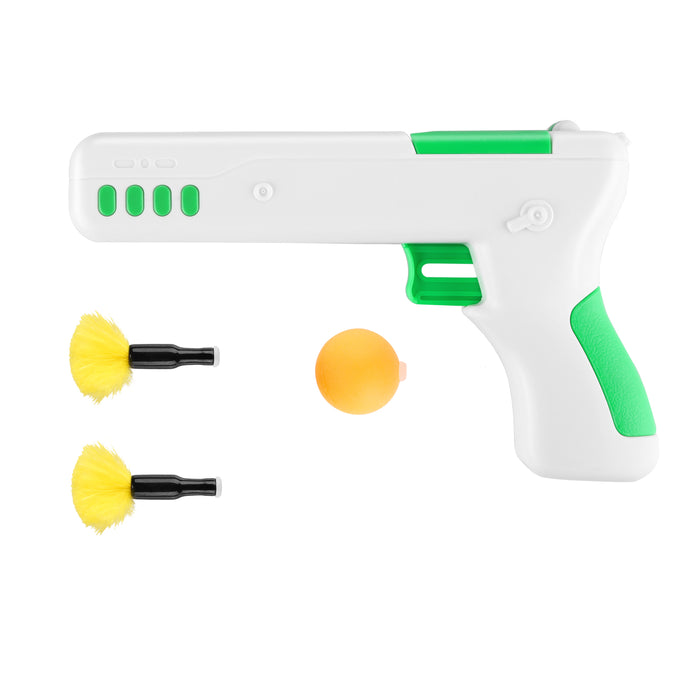 Green Interactive Cat Toy Gun Cat Stick Toy with Ball & Feather