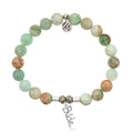 Green Quartz Stone Bracelet with Bride Sterling Silver Charm