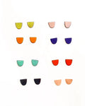 Half Moon Stud Enamel Earrings