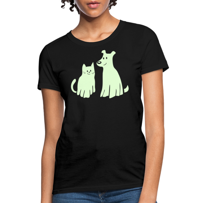 Halloween Costume Contoured Glow-in-the-Dark T-Shirt - black