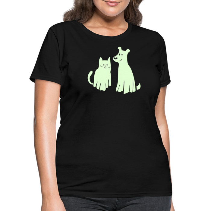Halloween Costume Contoured Glow-in-the-Dark T-Shirt - black