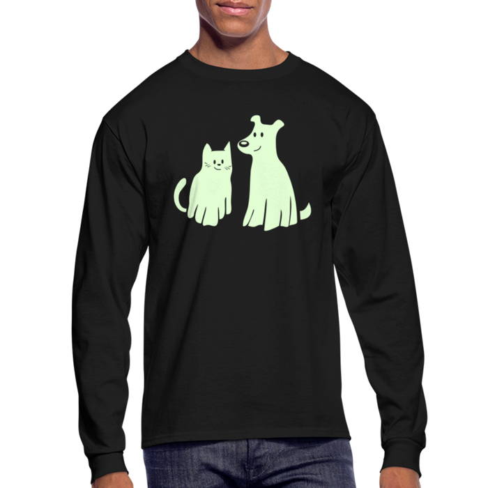 Halloween Costume Glow-in-the-Dark Long Sleeve T-Shirt - black
