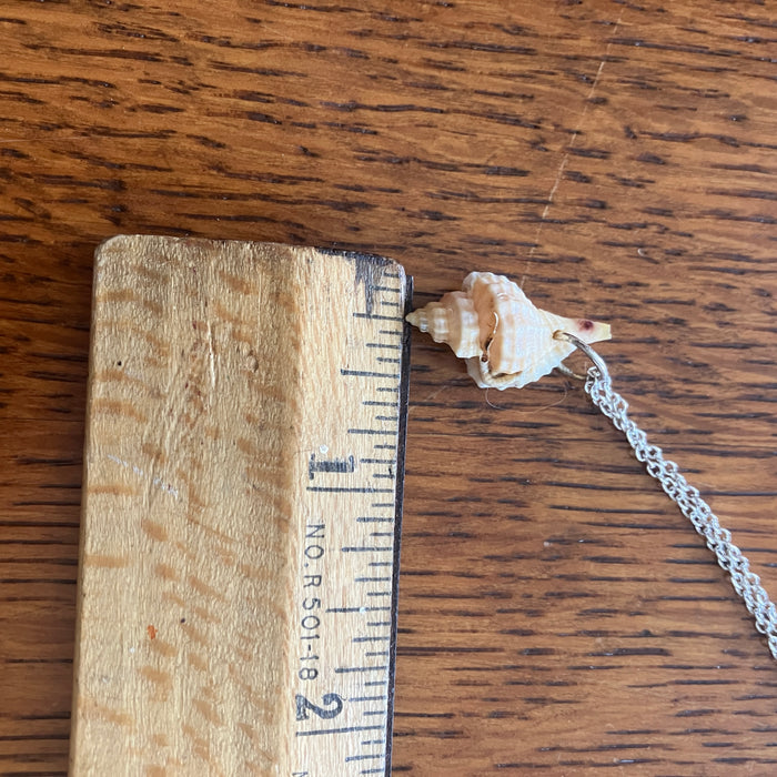 Handcrafted Sea Shell Pendant Necklace | Mermaid Jewelry | 1/2in x 7/8in