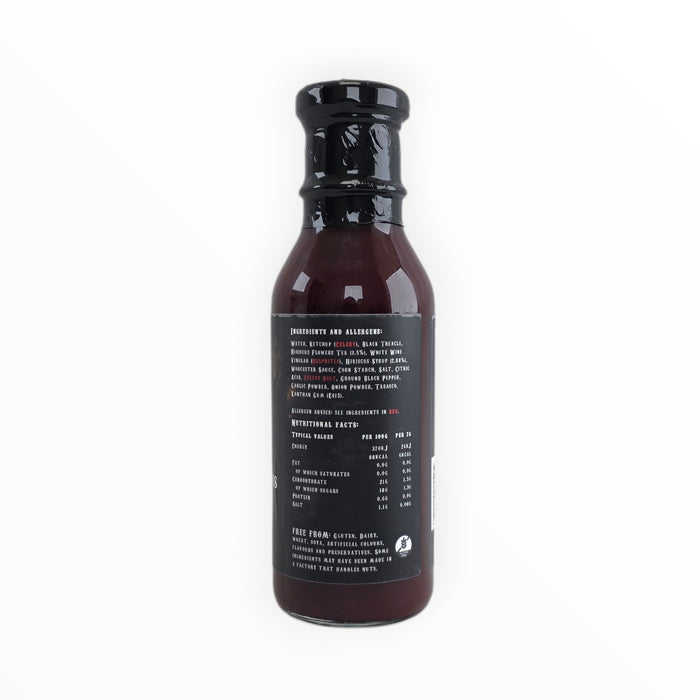 Hawaiian Tropics Hibiscus BBQ Sauce bottle with nutritional facts