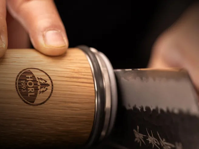 Hand sharpening a knife with Horl 3 Kagami whetstone