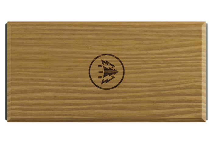 Horl 3 Knife Sharpener in wooden oak finish with logo