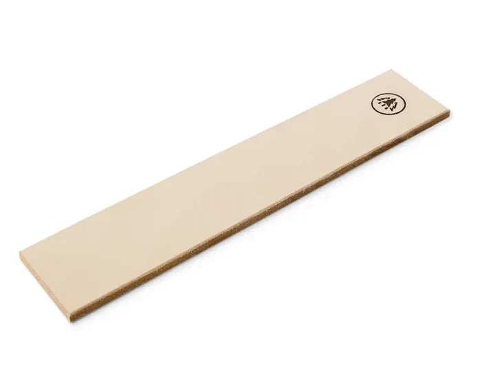 Horl leather sharpening stone for finishing knives in home kitchen setting