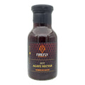 Black bottle of vegan hot agave and chipotle barbecue sauce