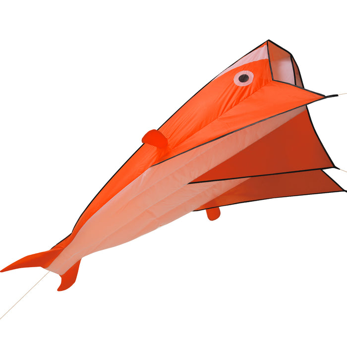 IMAGE 3D Kite Orange Dolphin with Huge Frameless Soft Parafoil for Kids