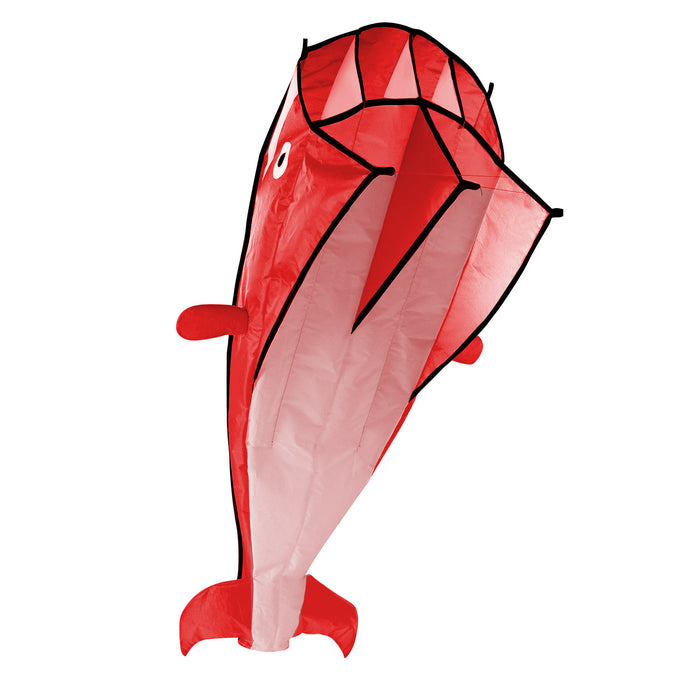IMAGE 3D Kite Red Dolphin with Huge Frameless Soft Parafoil for Kids