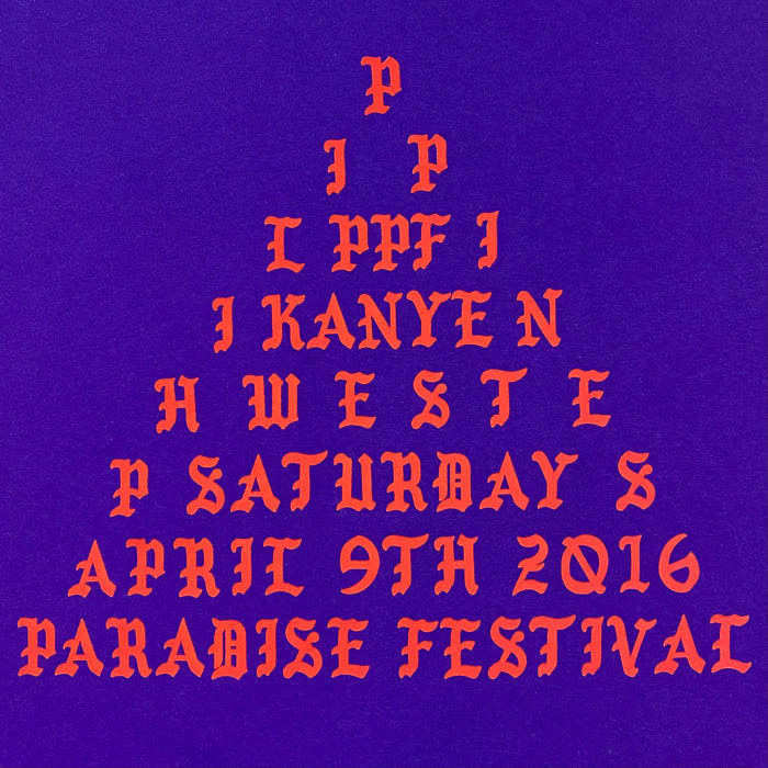 The Life of Pablo 2016 Paradise Fesitval ‘I Feel Like Pablo’ Tee In Purple