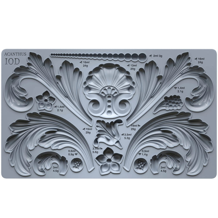 IOD Acanthus Scroll Decor Mould by Iron Orchid Designs - 6x10 Silicone