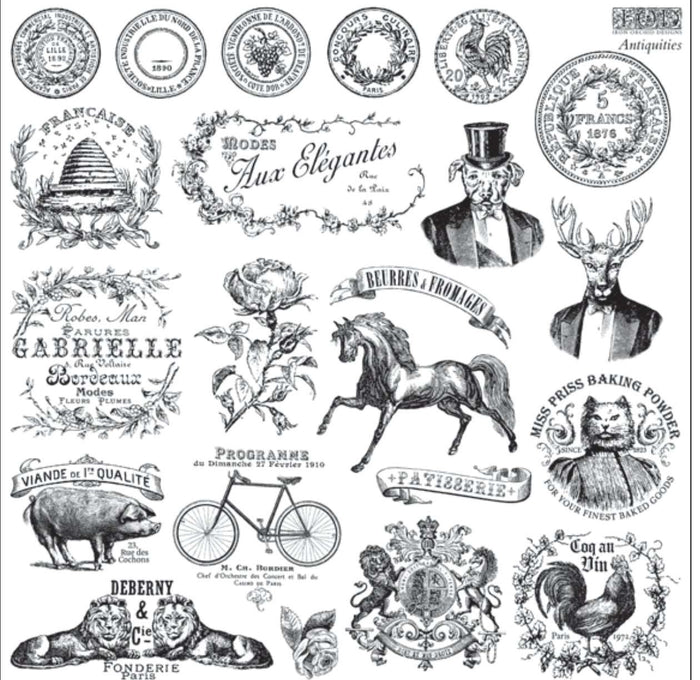 IOD Antiquities Decor Stamp by Iron Orchid Designs - 12"x12" Silicone