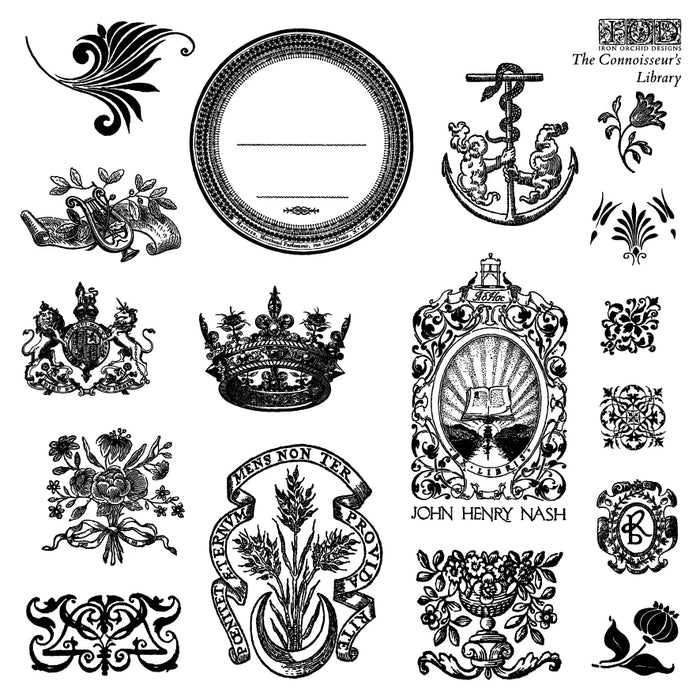 IOD Connoisseur's Library Decor Stamp by Iron Orchid Designs