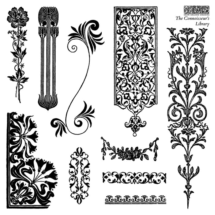 IOD Connoisseur's Library Decor Stamp by Iron Orchid Designs