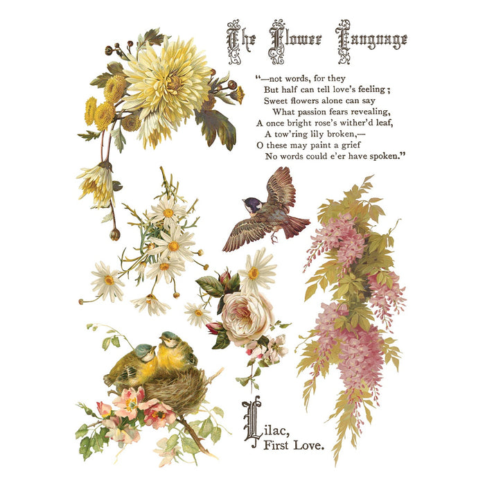 IOD Flowers By The Poets Decor Transfer by Iron Orchid Designs