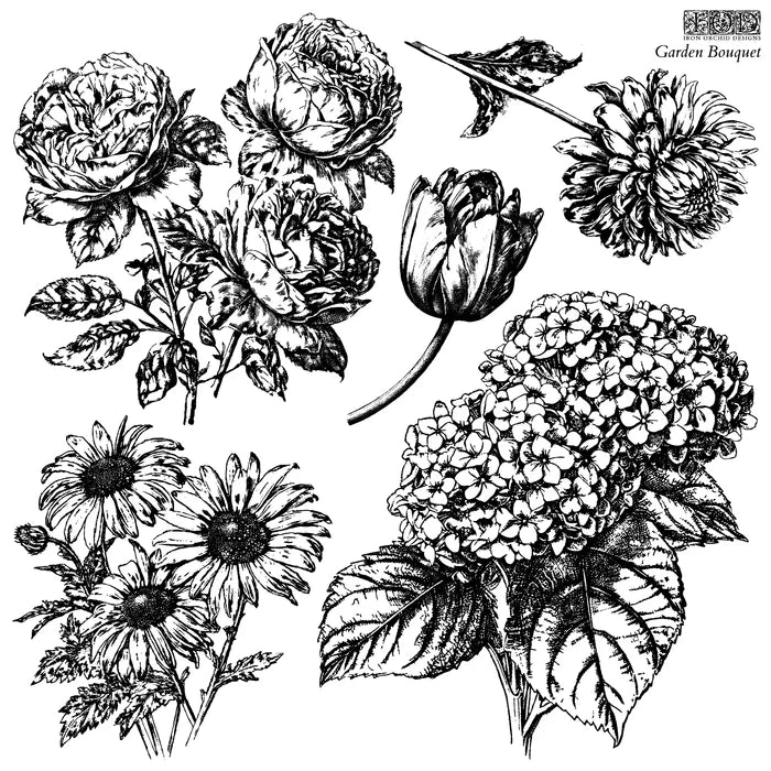 IOD Garden Bouquet Decor Stamp - Iron Orchid Designs