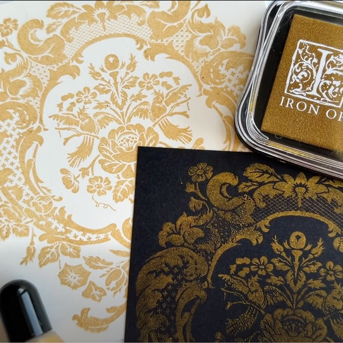 IOD Gold Shimmer Ink Pad by Iron Orchid Designs - 4" x 2.75" Reusable