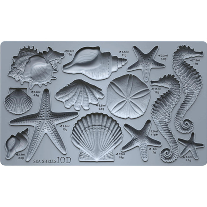 IOD Sea Shells Decor Mould by Iron Orchid Designs - 6x10 Silicone