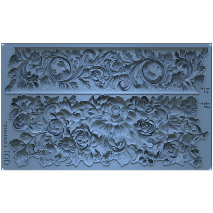 IOD Trimmings 4 Decor Mould by Iron Orchid Designs - 6x10 Silicone