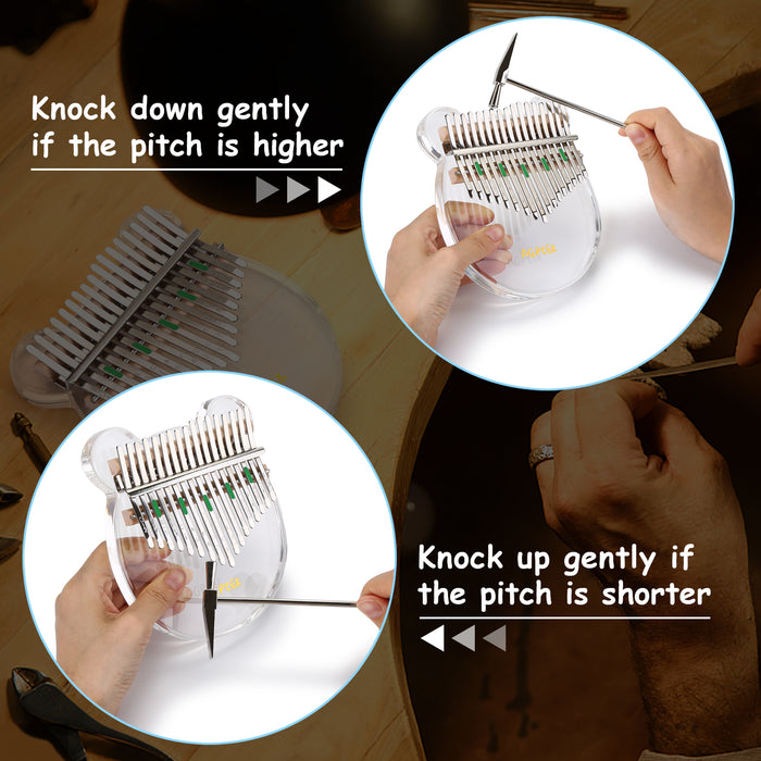 Kalimba 17 Keys Thumb Piano Transparent Acrylic Tuning Hammer Musical Instrument