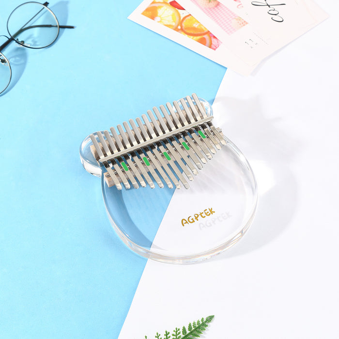 Kalimba 17 Keys Thumb Piano Transparent Acrylic Tuning Hammer Musical Instrument
