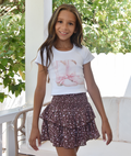 Katie J NYC Girls Cowgirl Boots Tee Girls Casual Tops Katie J NYC White Y/S (7/8)
