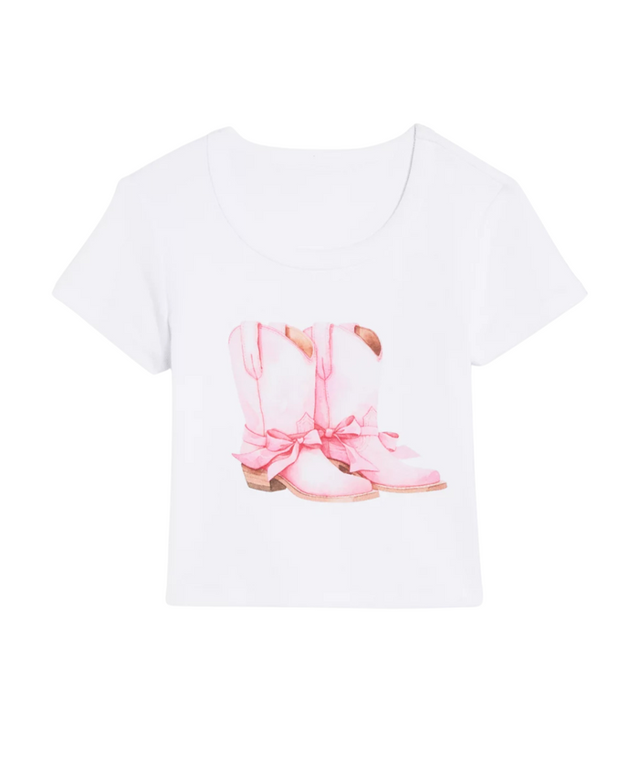 Katie J NYC Girls Cowgirl Boots Tee Girls Casual Tops Katie J NYC