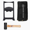 Kindling Cracker bundle with log splitter and carrying bag for wood splitting