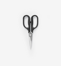 Misen kitchen scissors with black handles and stainless steel blades
