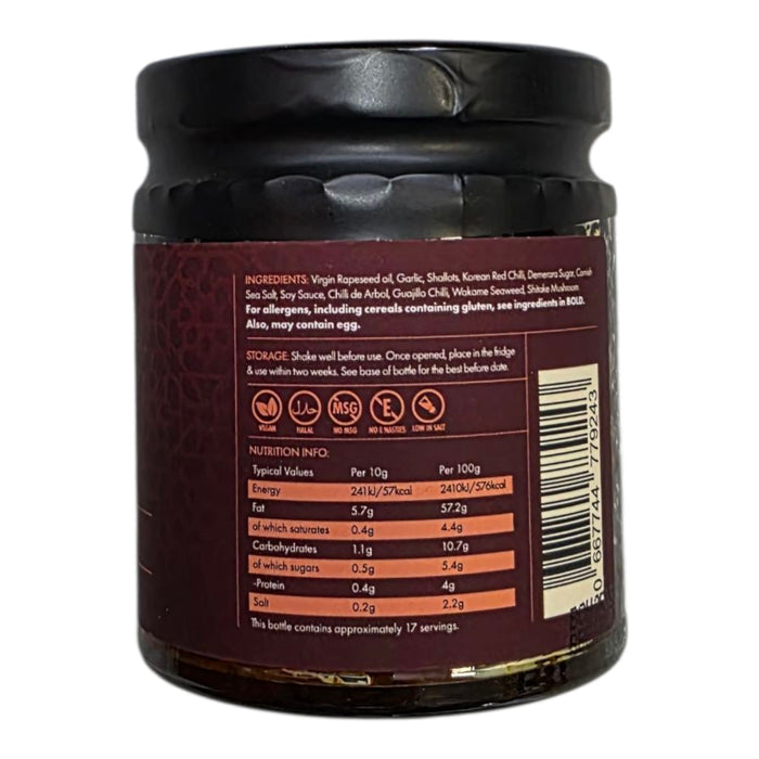 Nutritional info on Korean Chilli Crunch jar