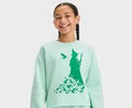 LITTLE GIRLS WICKED SWEATSHIRT Size 4/5 "Light Green with Witch"