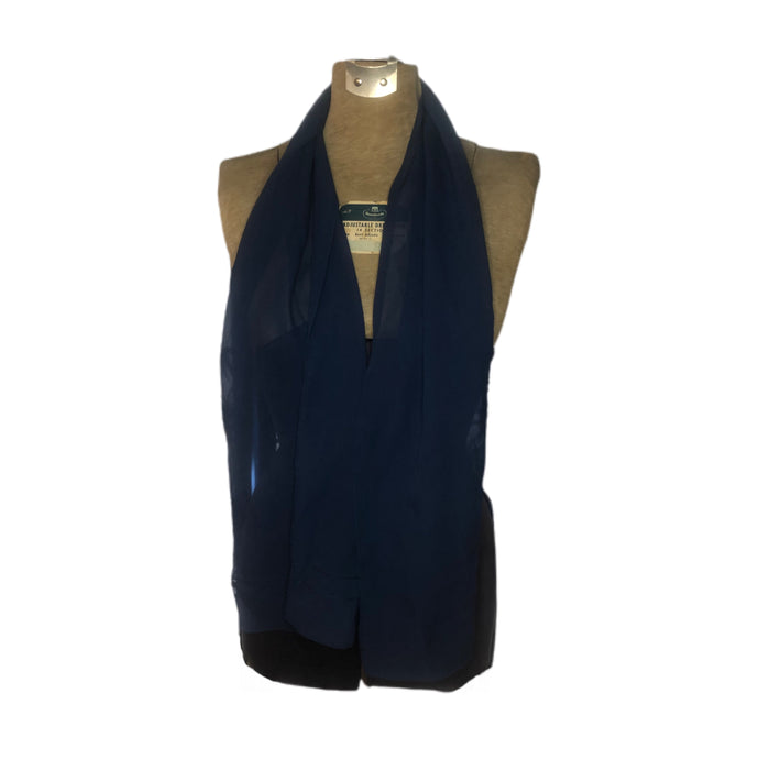 Long Blue Scarf Unbranded, Hand Rolled Hem Quality Fashion Accessory